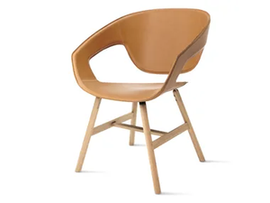 VAD WOOD CUOIETTO - Tanned leather chair with armrests _ Casamania & Horm